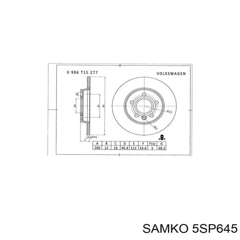 Гальмівні колодки Samko 5SP645 ціна, від 27.61 USD