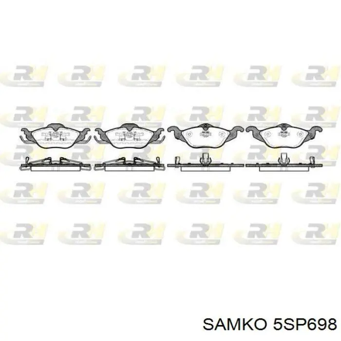 Гальмівні колодки Samko 5SP698 ціна, від 19.02 USD