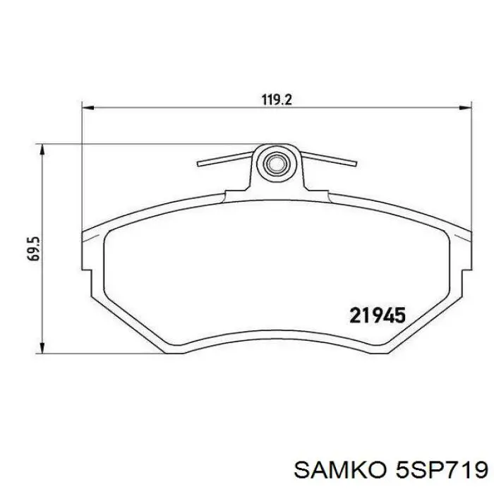 5SP719 Samko колодки гальмівні передні, дискові