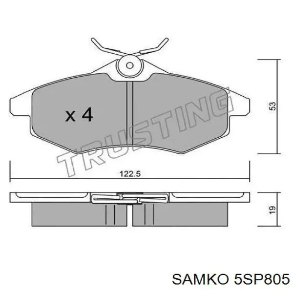 5SP805 Samko колодки гальмівні передні, дискові