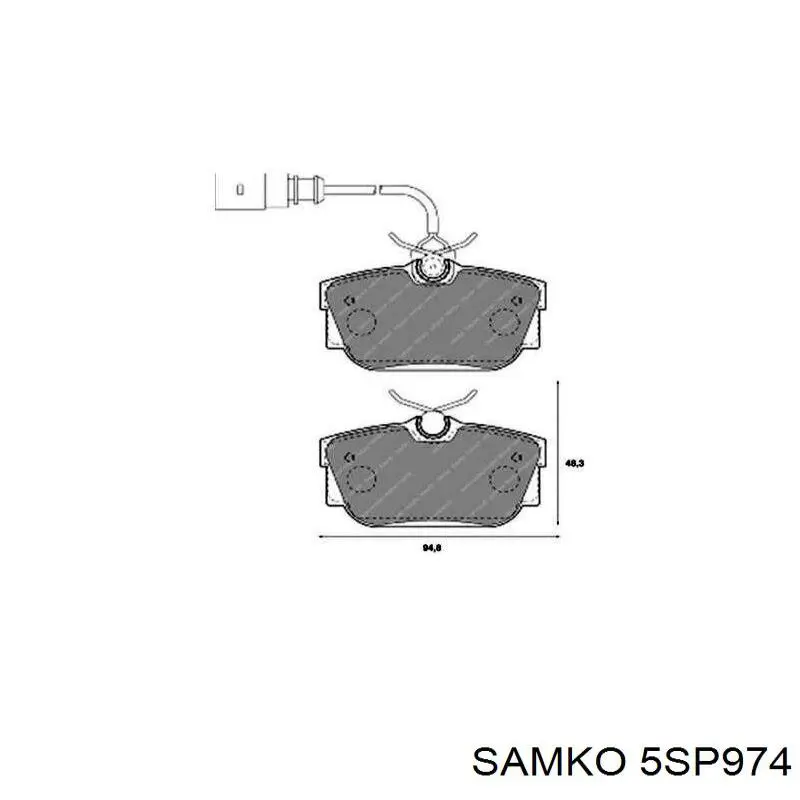 Купити 5SP974 Samko Задні колодки