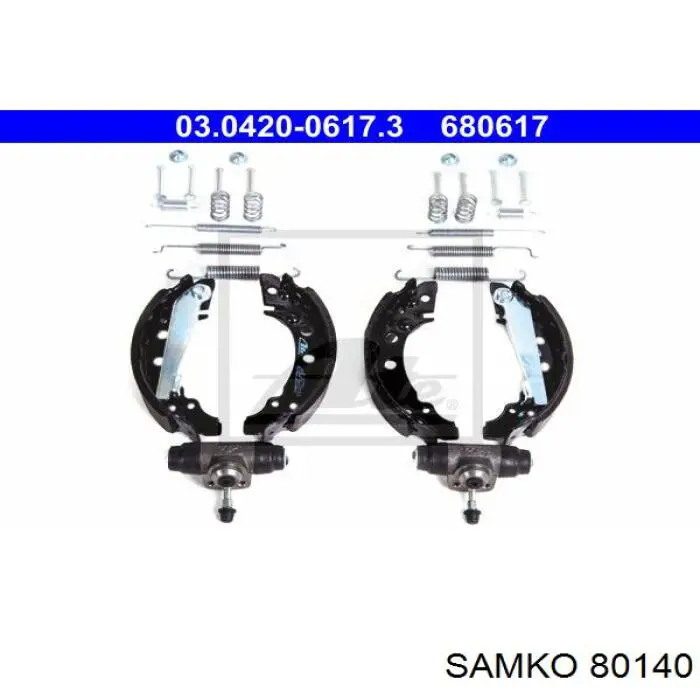 Купити 80140 Samko Колодки гальмові задні, барабанні