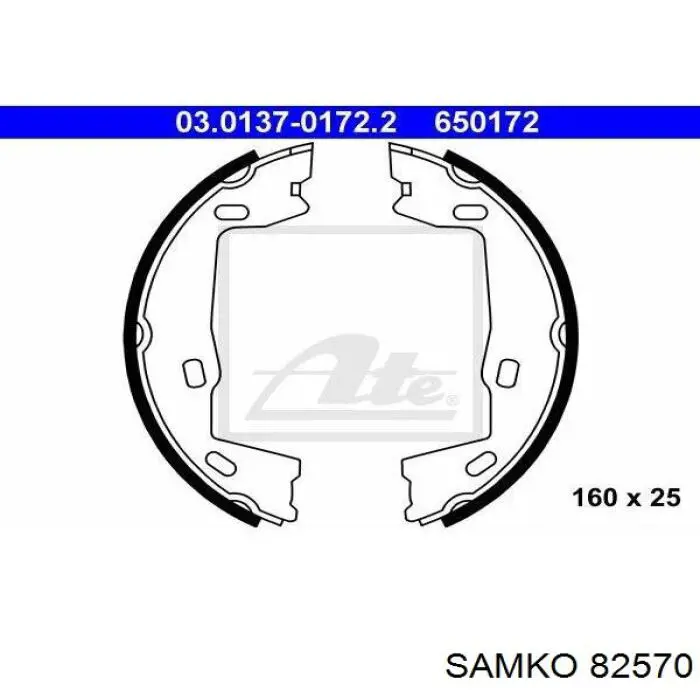 Купити 82570 Samko Гальмівні колодки гальма стоянки