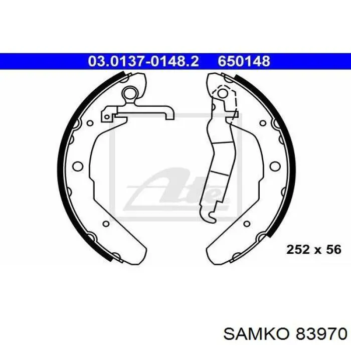 83970 Samko Колодки гальмівні задні, барабанні