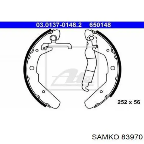 Колодки гальмові задні, барабанні Samko 83970 ціна, від 25.49 USD