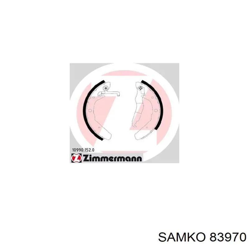 Колодки гальмові задні, барабанні 83970 Samko