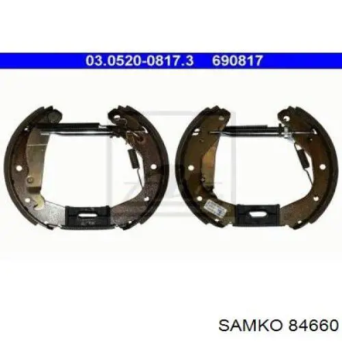 Колодки гальмові задні, барабанні Samko 84660 ціна, від 12.53 USD