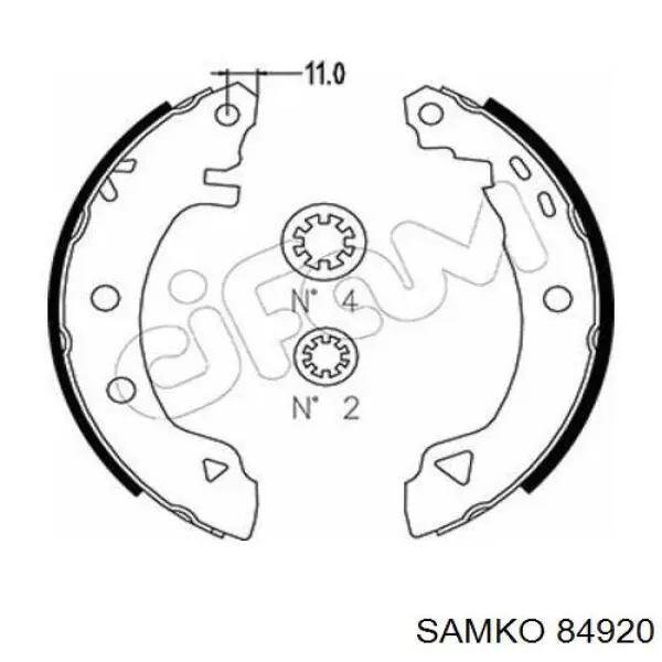 Колодки гальмові задні, барабанні Samko 84920 ціна, від 18.11 USD