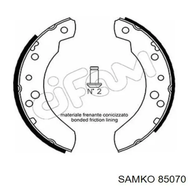 Колодки гальмові задні, барабанні Samko 85070 ціна, від 15.77 USD