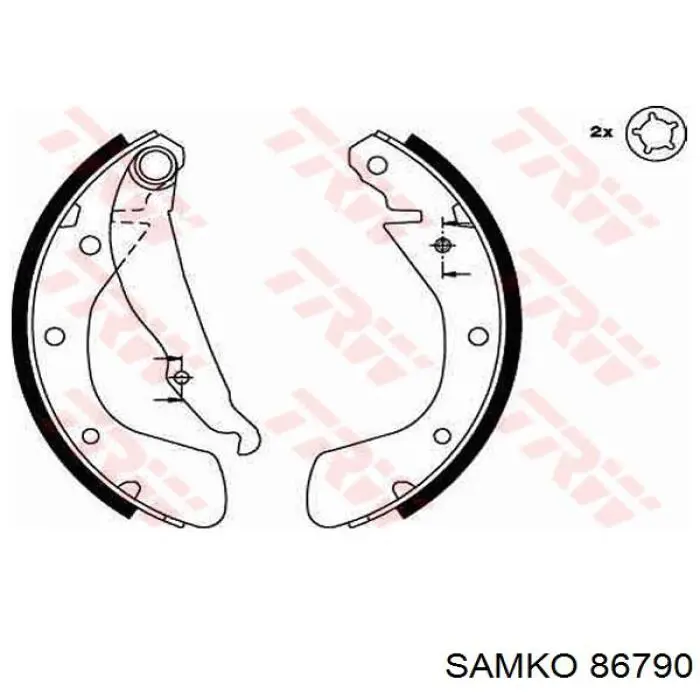 86790 Samko колодки гальмові задні, барабанні