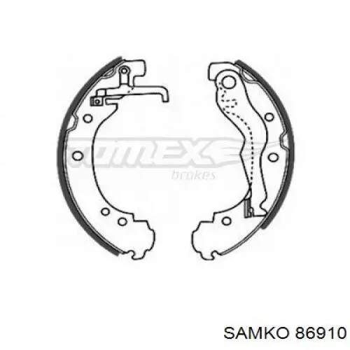 Колодки гальмові задні, барабанні Samko 86910 ціна, від 28.19 USD