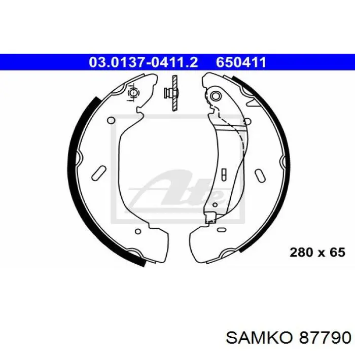 Колодки гальмові задні, барабанні 87790 Samko