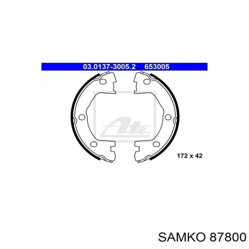 Колодки гальмові задні, барабанні Samko 87800 ціна, від 22.29 USD
