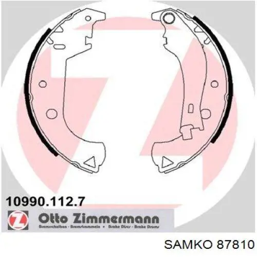 Колодки гальмові задні, барабанні 87810 Samko
