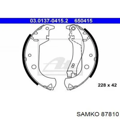 Колодки гальмові задні, барабанні Samko 87810 ціна, від 20.91 USD