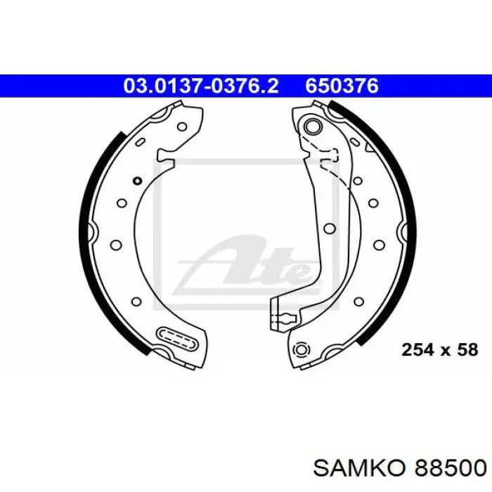 Колодки гальмові задні, барабанні 88500 Samko