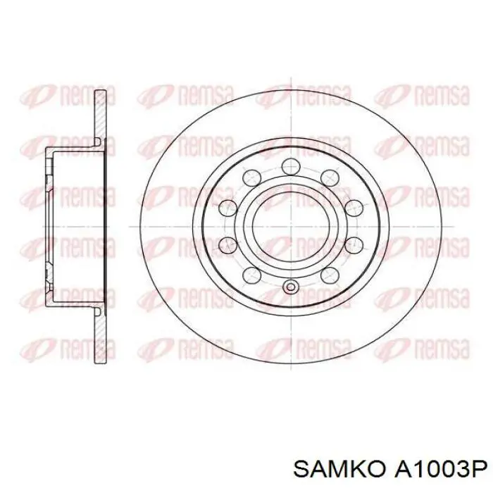 Купити A1003P Samko Диск заднього гальма