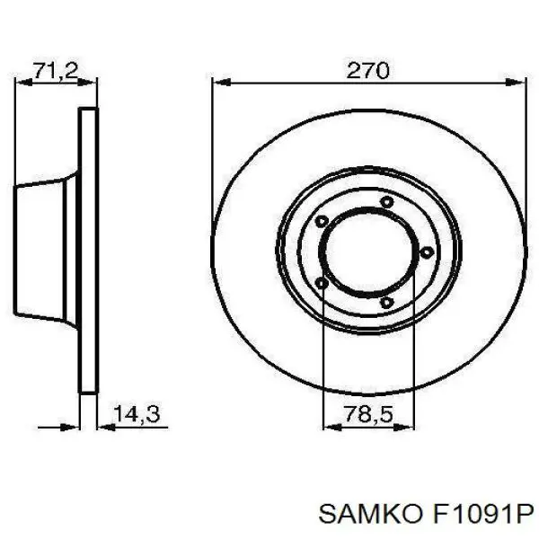 Диск гальмівний передній F1091P Samko