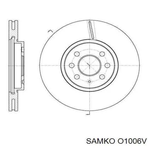 O1006V Samko диск гальмівний передній