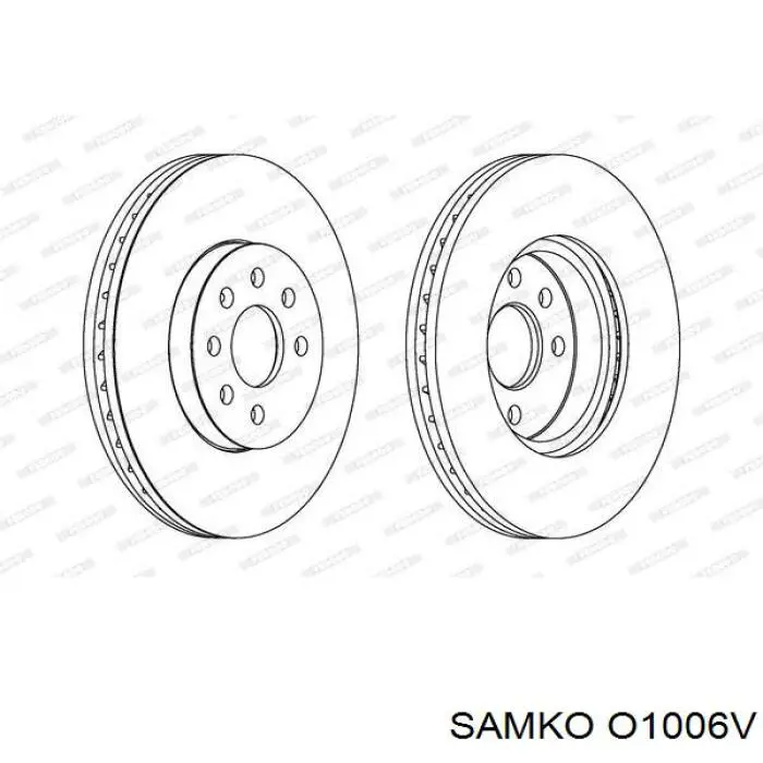 Диск переднього гальма Samko O1006V ціна, від 38.59 USD