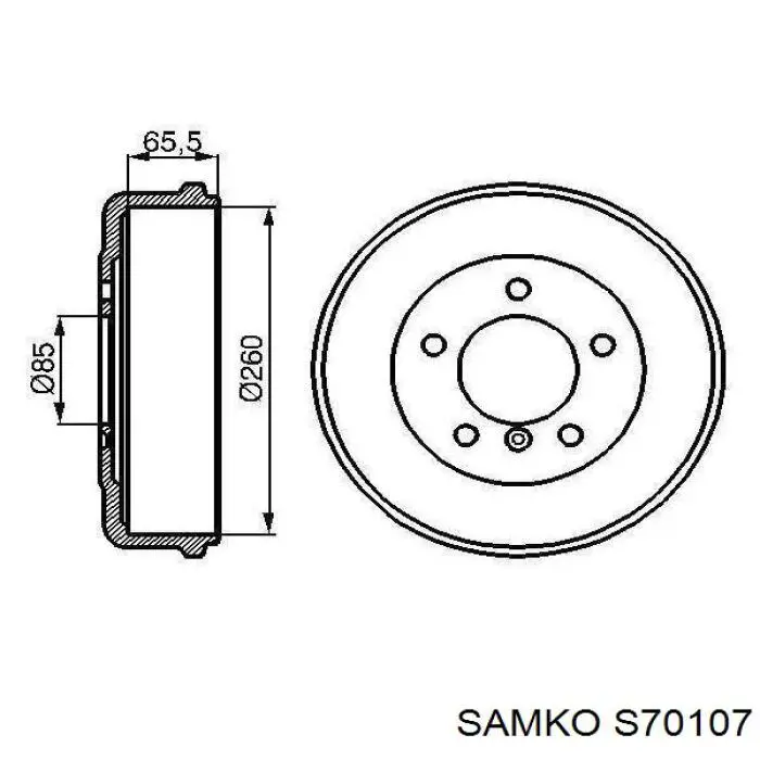 S70107 Samko барабан гальмівний задній