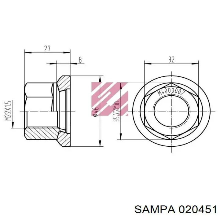 Купити 020451 Sampa Otomotiv‏ Колісні гайки