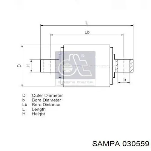 Сайлентблок реактивної тяги, задній 030559 Sampa Otomotiv‏