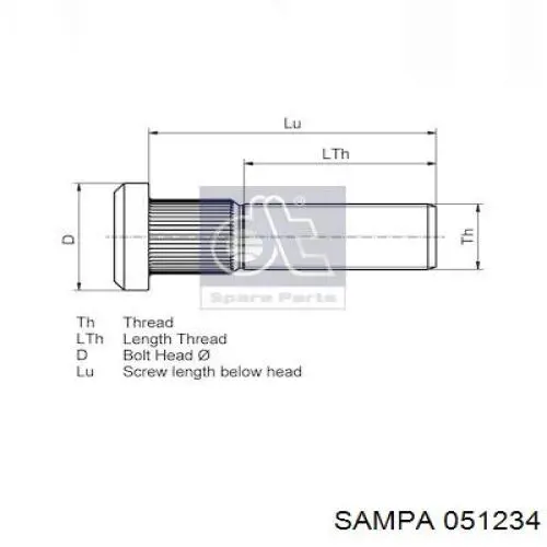 Колісний болт Sampa Otomotiv‏ 051234 ціна, від 4.55 USD