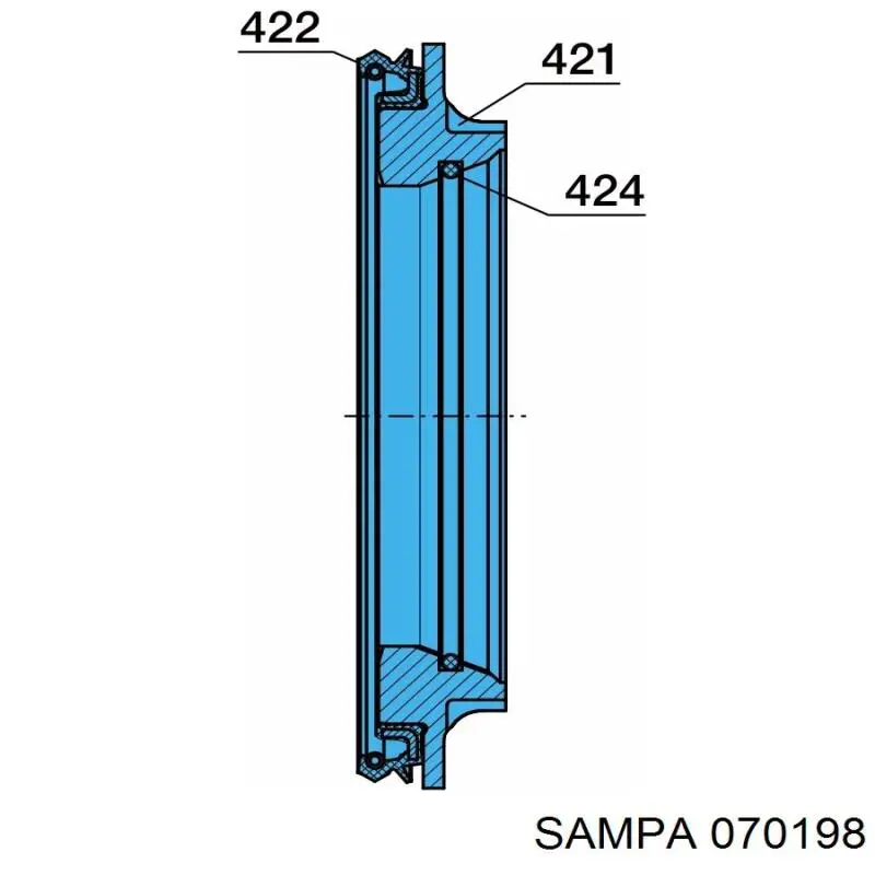 Кільце маточини 070198 Sampa Otomotiv‏