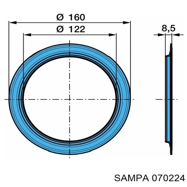 Сальник передньої маточини 070224 Sampa Otomotiv‏