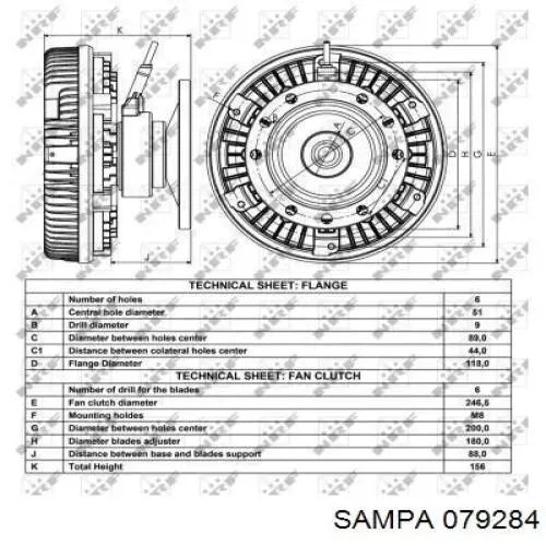 079284 Sampa Otomotiv‏ Гідромуфта приводу вентилятора