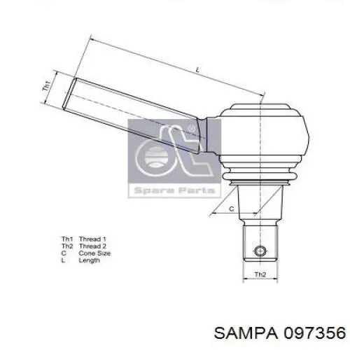 Накінечник поперечної рульової тяги Sampa Otomotiv‏ 097356 ціна, від 28.38 USD
