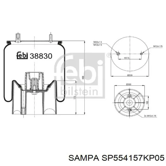  Sampa Otomotiv‏ SP554157KP05 ціна, від 42.01 USD