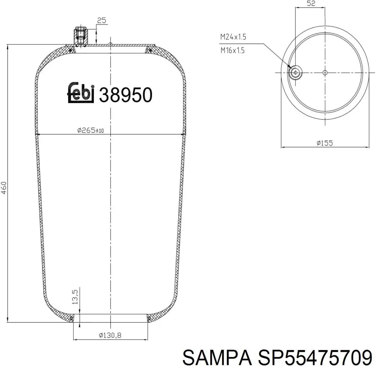 SP55475709 Sampa Otomotiv‏ Ресора пневматичної підвіски