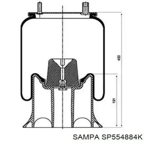 SP554884K Sampa Otomotiv‏ Ресора пневматичної підвіски
