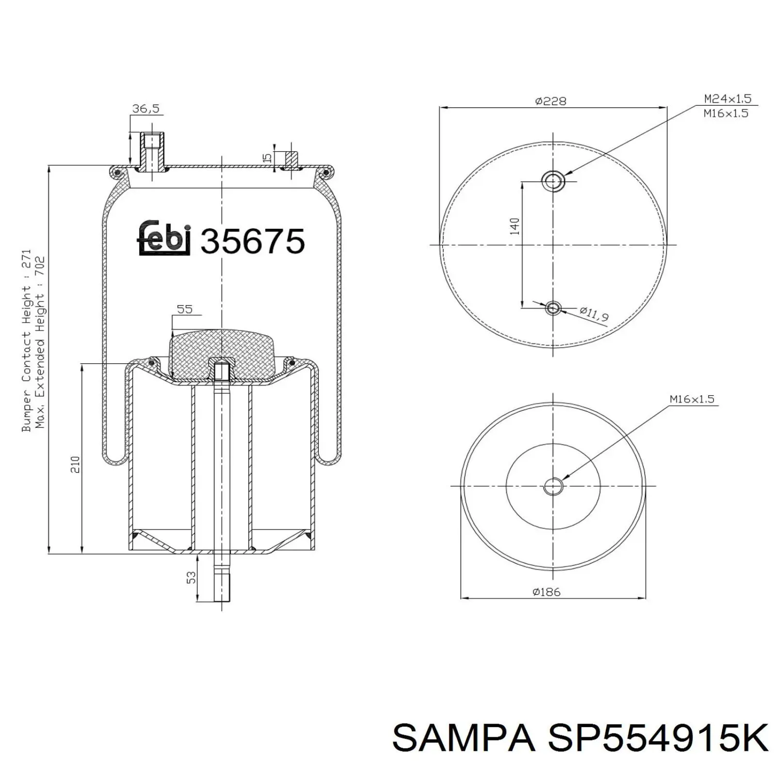  SP554915K Sampa Otomotiv‏