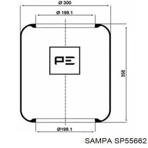 Пневмоподушка/Пневморессора моста Sampa Otomotiv‏ SP55662 ціна, від 38.22 USD