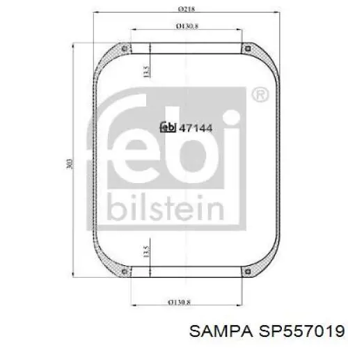 Купити SP557019 Sampa Otomotiv‏ Пневмоподушка/Пневморессора моста заднього