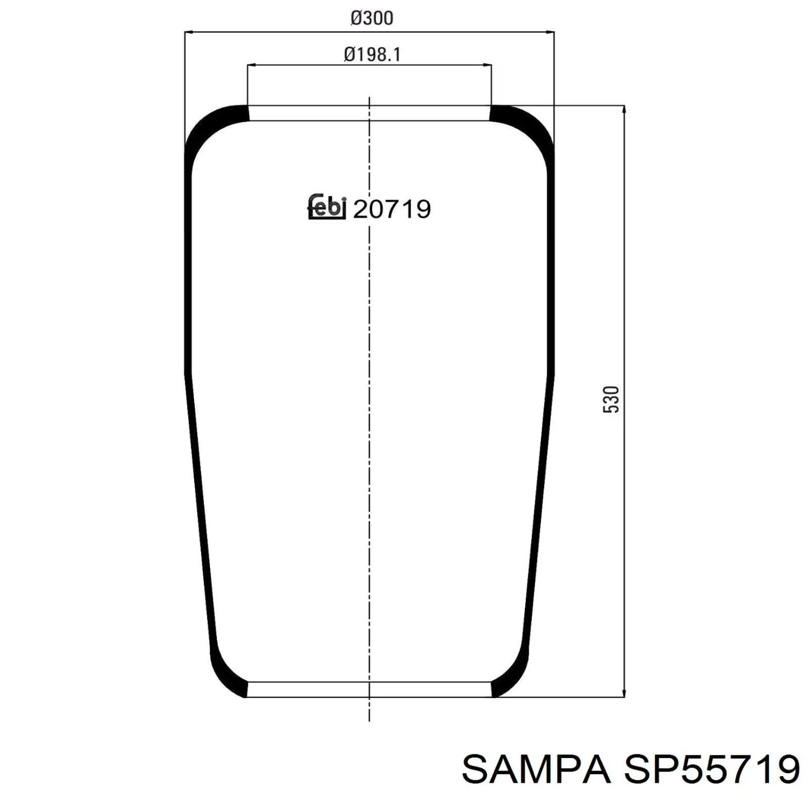 Пневмоподушка/Пневморессора моста SP55719 Sampa Otomotiv‏