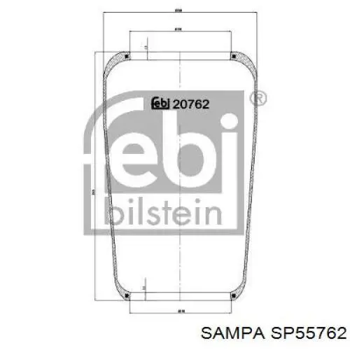 Купити SP55762 Sampa Otomotiv‏ Пневмоподушка/Пневморессора моста
