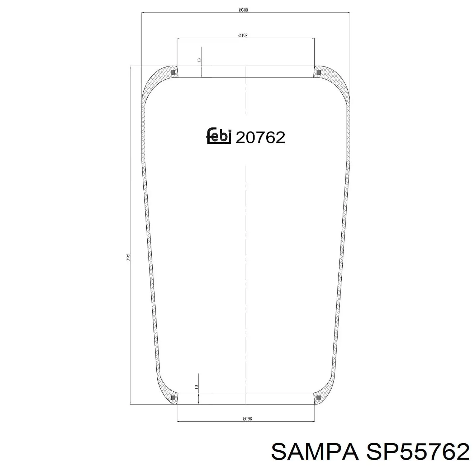 SP55762 Sampa Otomotiv‏ Ресора пневматичної підвіски