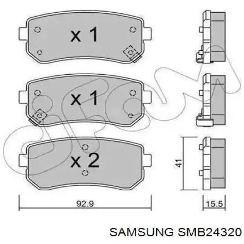 SMB24320 Samsung Колодки гальмівні задні, дискові