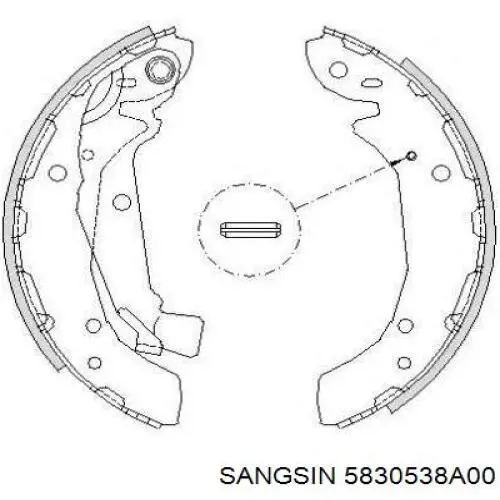 Колодки гальмові задні, барабанні 5830538A00 Sangsin