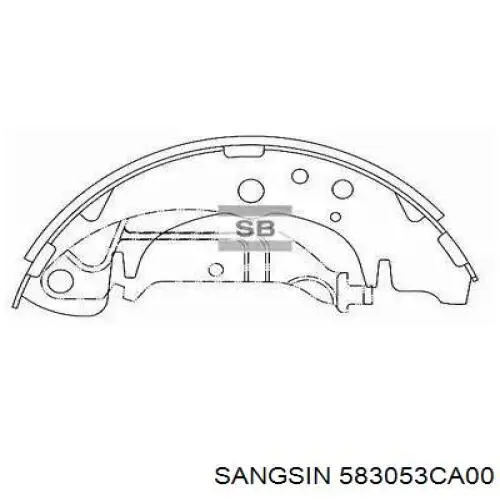 Колодки гальмові задні, барабанні 583053CA00 Sangsin