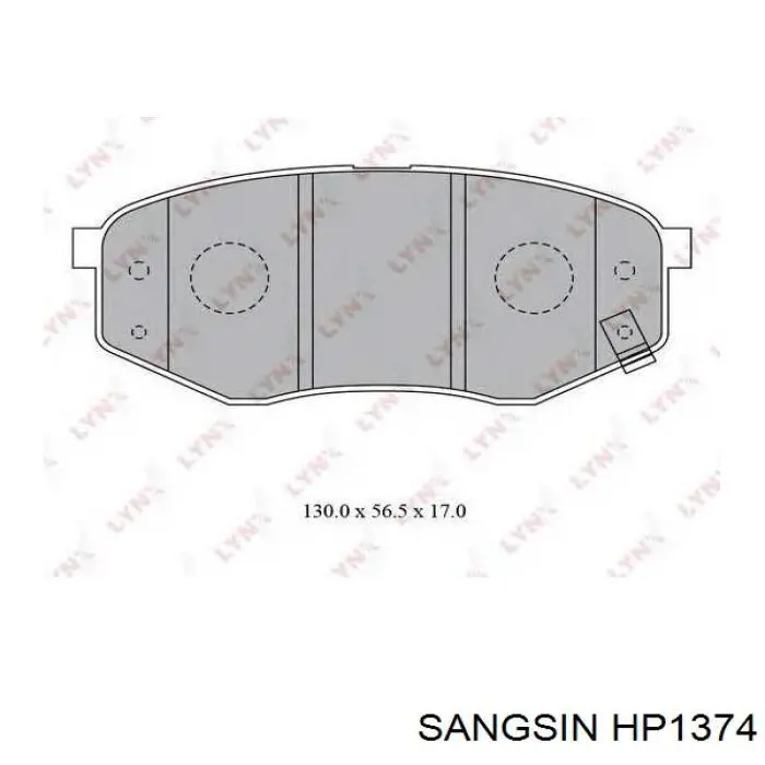 HP1374 Sangsin колодки гальмівні передні, дискові