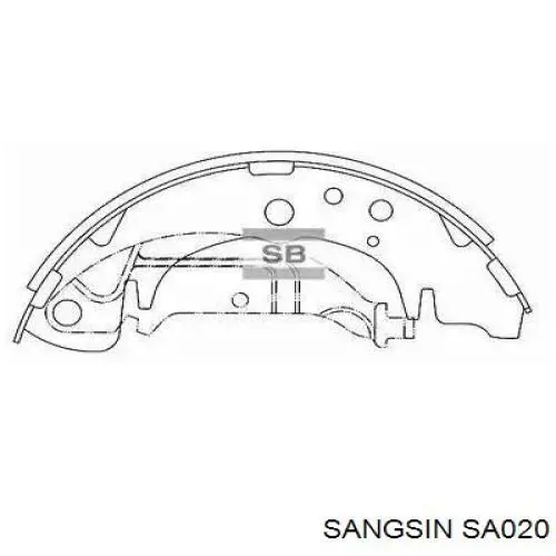 SA020 Sangsin Колодки гальмівні задні, барабанні
