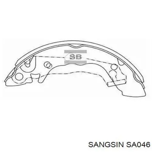 SA046 Sangsin Колодки гальмівні задні, барабанні