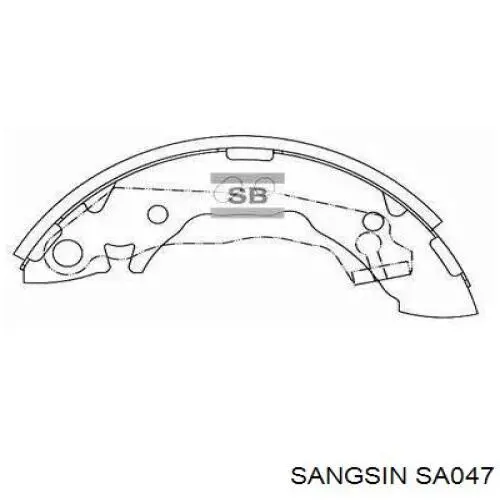 Колодки гальмові задні, барабанні Sangsin SA047 ціна, від 16.13 USD