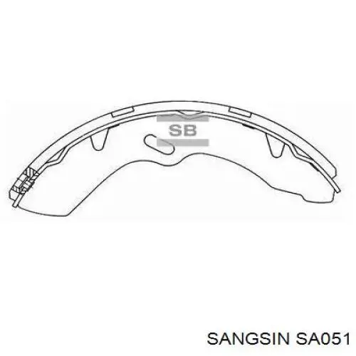 Купити SA051 Sangsin Колодки гальмові задні, барабанні