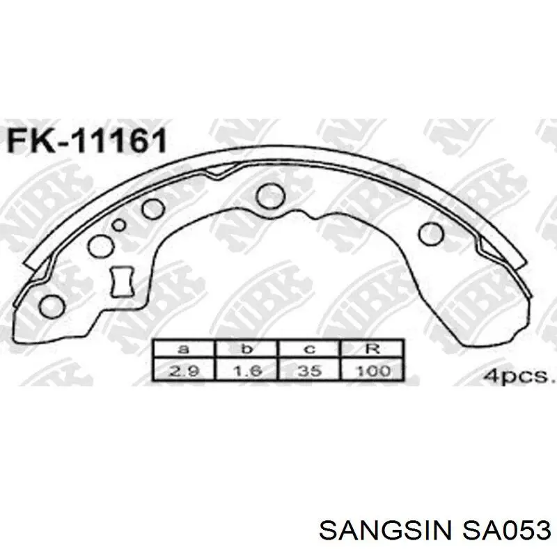 SA053 Sangsin колодки гальмові задні, барабанні